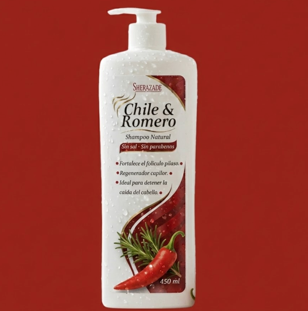 Shampoo de chile y romero